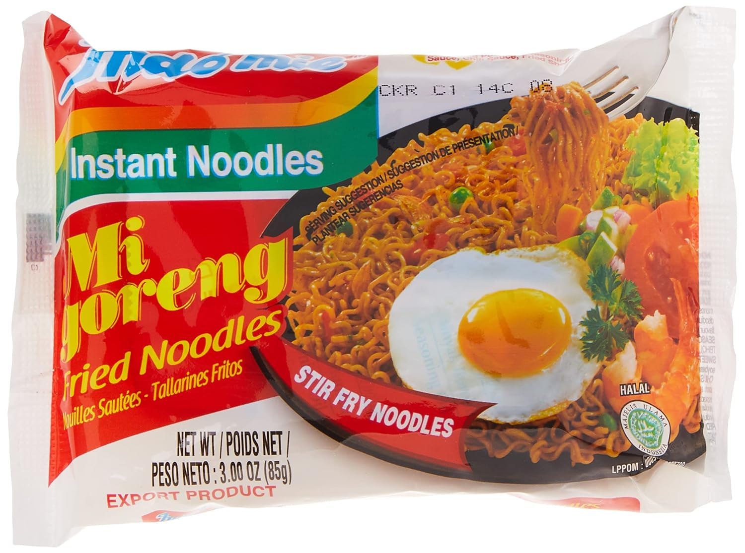 Indomie Mi Goreng Instant Stir Fry Noodles, Halal Certified, Original Flavor Product of Indonesia The Famous One - 90 oz (Pack of 30)