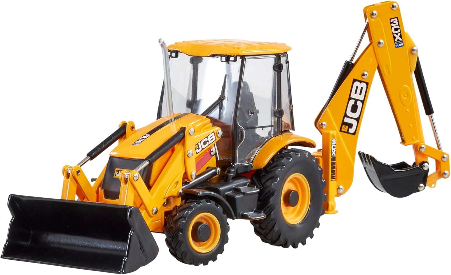 Britains JCB 3CX SiteMaster Plus Backhoe Loader - Diecast Construction Toy Tractor Farm Toys 1 32 Scale - Metal and Plastic Tractor Toys - Collectible Model Tractors for Plus 3 Year Olds