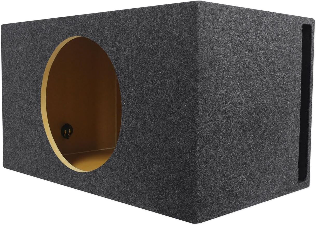 Rockville RGV15 Single 15" Vented Car Subwoofer Enclosure Box, 3.51 Cu Ft | 3/4" MDF Construction, Made in USA, Ported, Gold Terminals, 12.5" Mounting Depth, Precision Cut, Heavy Duty, Fits 15" Subs