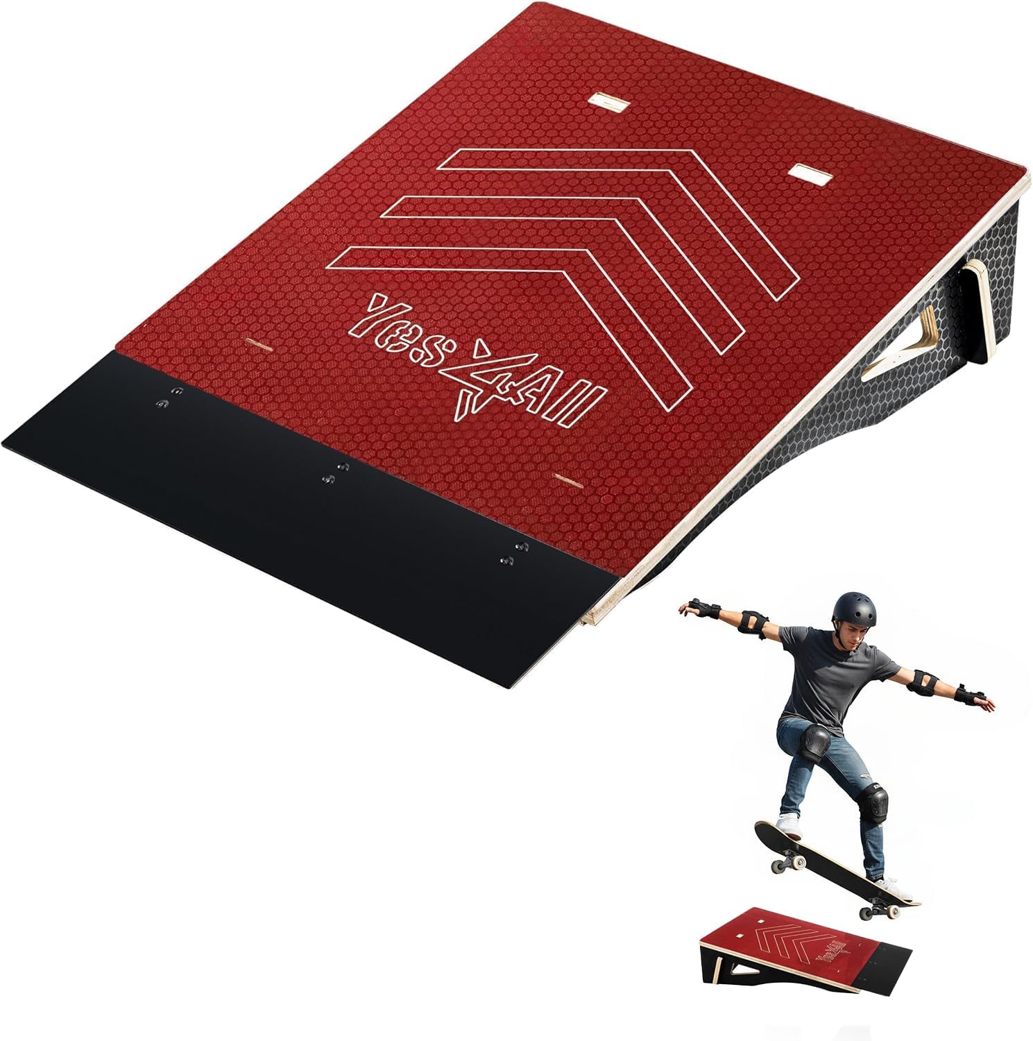 Yes4All Skateboard Ramp, Bike Ramp for Beginners, 220 lb Capacity