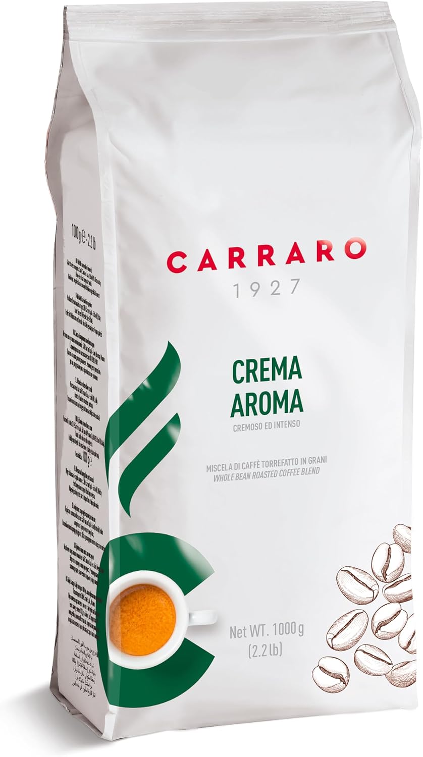 Carraro 1927 Crema Aroma Coffee Beans 1kg, Medium Roast