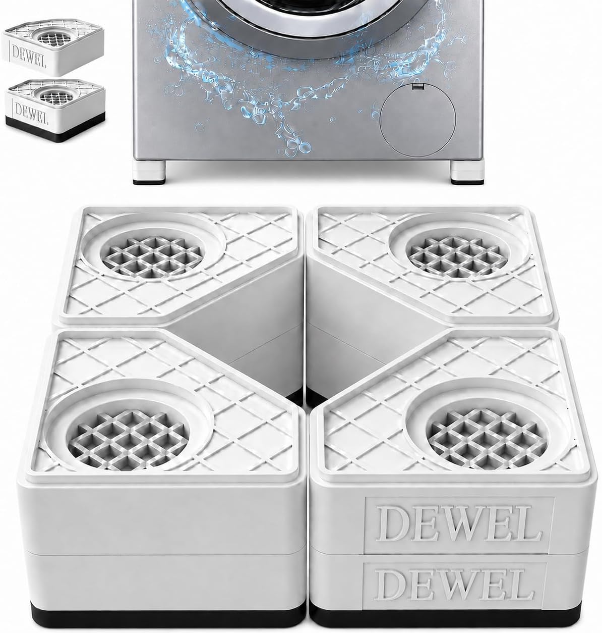 SEISSO Anti Vibration Pads for Washing Machine, Double Height, 4 Pack