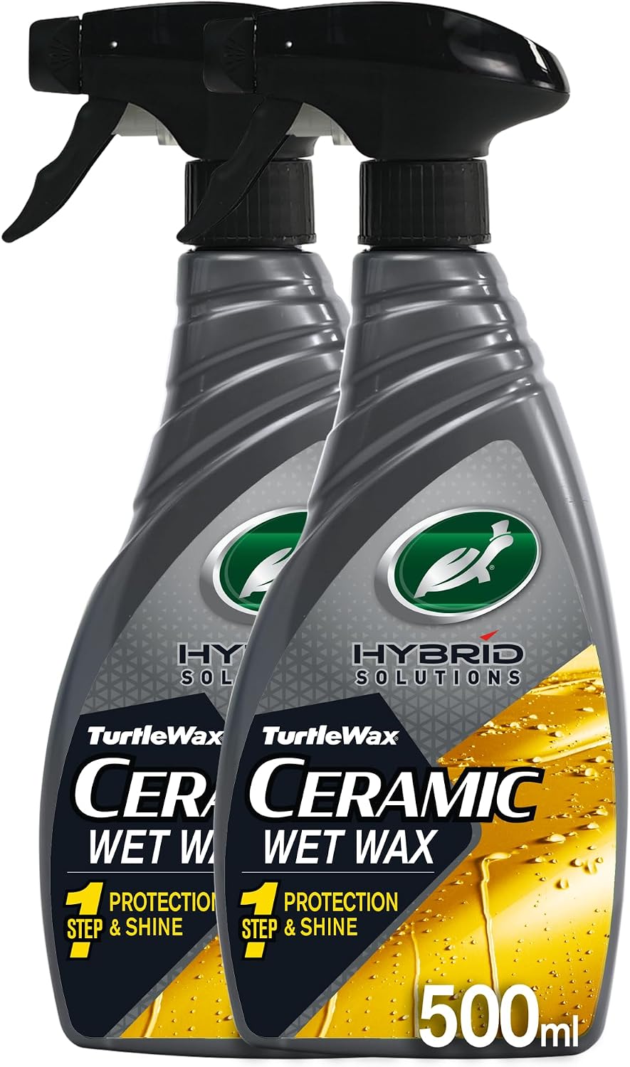 Turtle Wax Hybrid Solutions Ceramic Wet Car Wax 500ml - Spray On Concentrated Car Wax for High Shine & Durable Chemical Resistant Protection with Instant Water Beading (2)