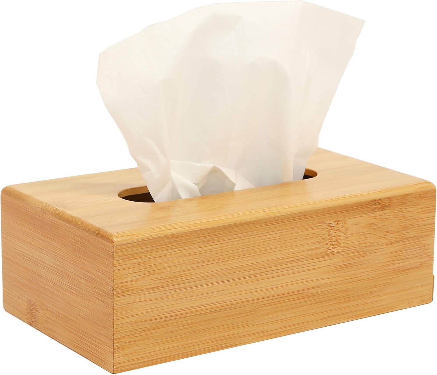 OSCO Bamboo Rectangular Tissue Box | Tissue Holder | Napkin Dispenser | Tissue Cover | Tissues Not Included | H8.5 x W25 x D14 cm |