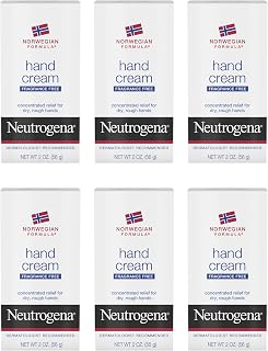 Neutrogena Norwegian Formula Moisturizing Hand Cream Formulated with Glycerin for Dry, Rough Hands, Fragrance-Free Intensive Hand Lotion, 2 oz, Pack of 6