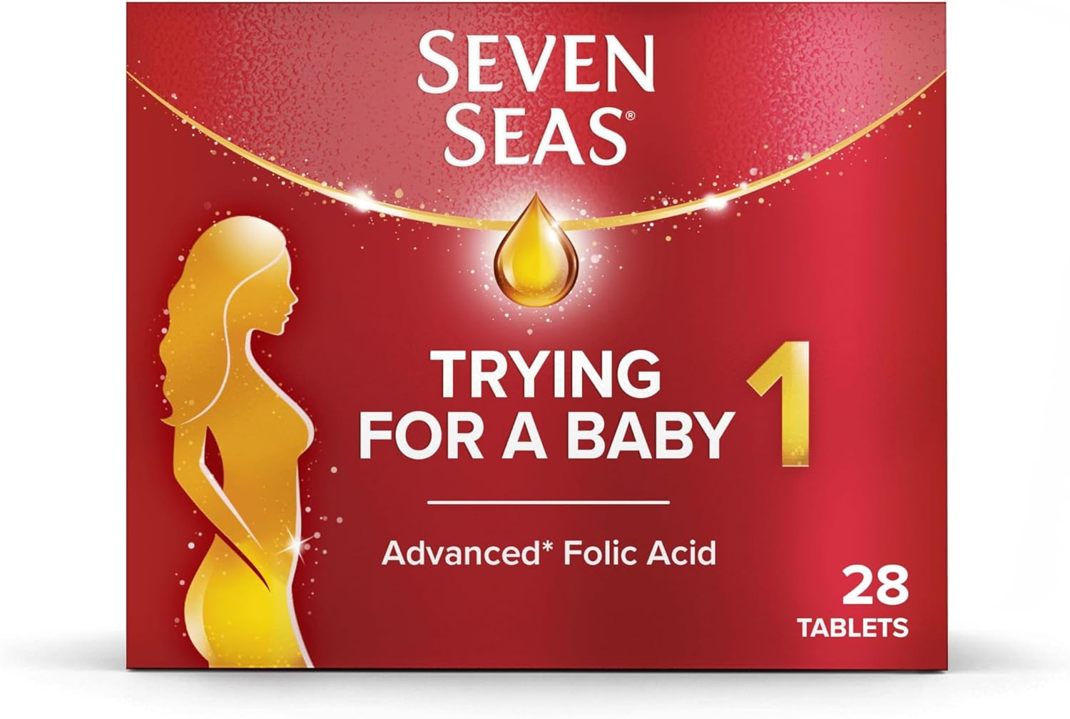 Seven Seas Trying For A Baby, Prenatal Vitamins, Pregnancy Planning Supplement With An Advanced* Folic Acid To Help Increase Folate Levels¹, Zinc and Iron, 28 Tablets, 4 Weeks