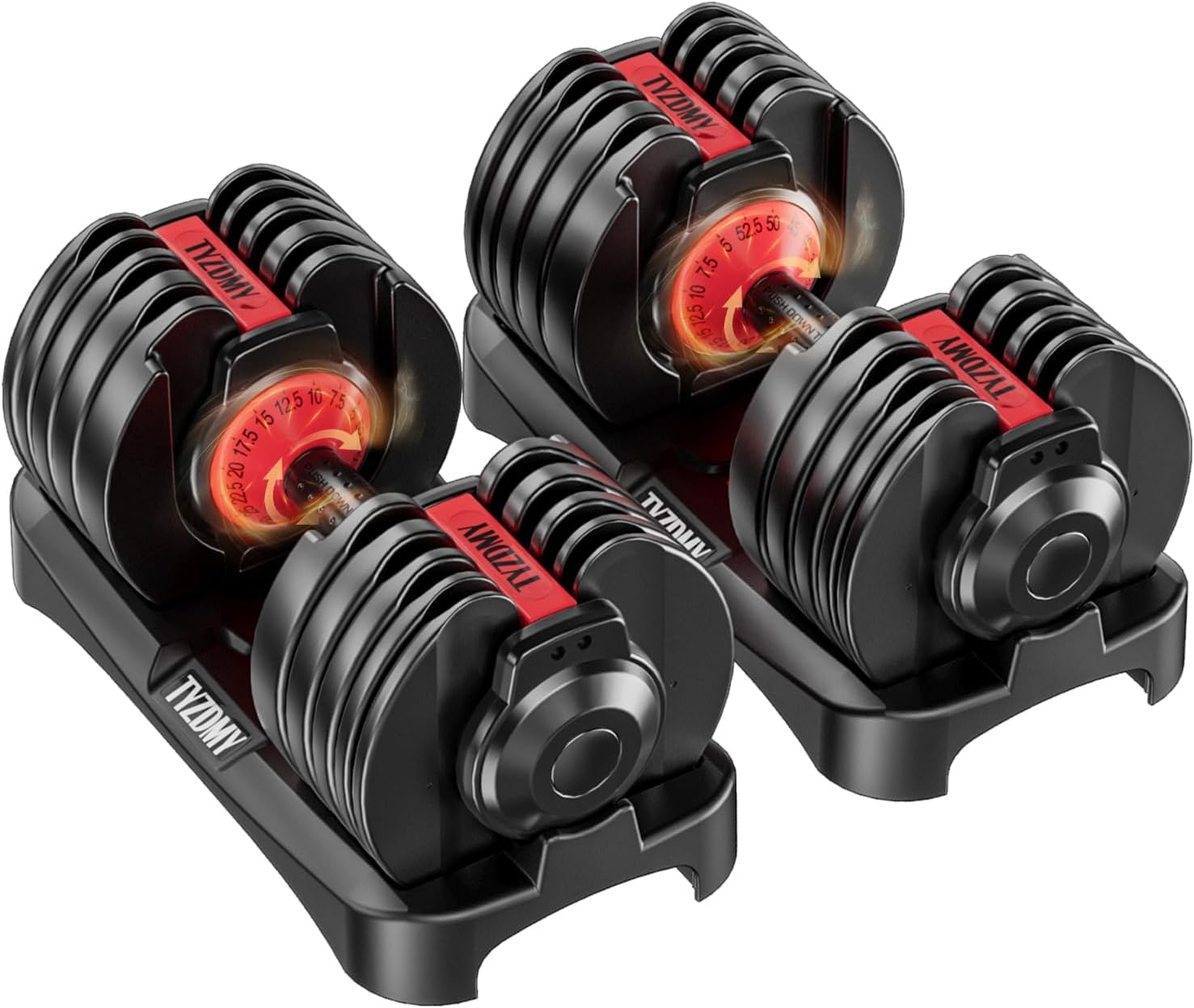 Adjustable Dumbbells Set of 2,Free Weights Dumbbells Set,Adjustable Dumbbell Set,52.5 lbs pair 105 lbs,15 in 1,for Men/Women Gym Equipment for Home Strength Training Equipment