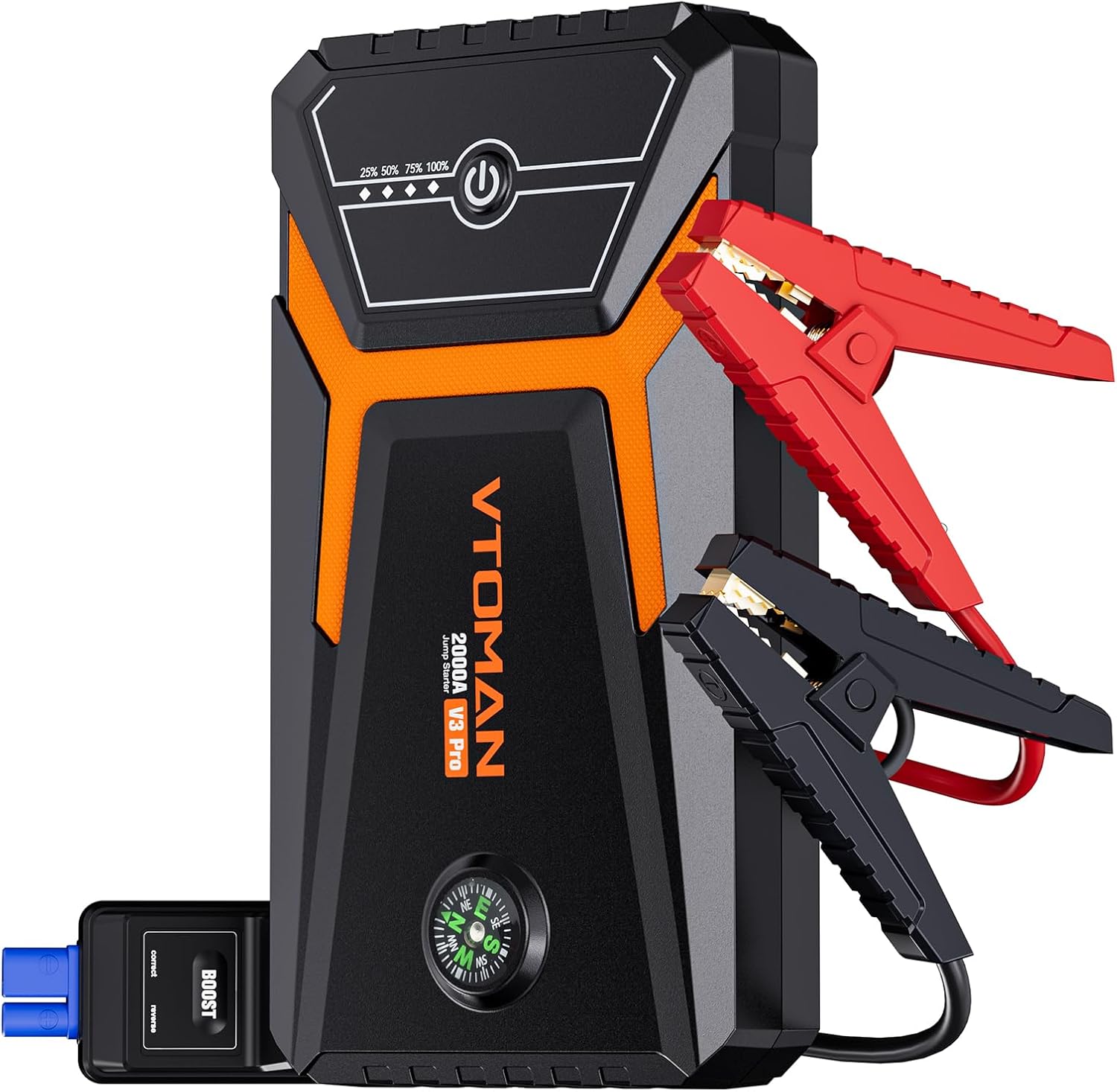 VTOMAN V3PRO Jump Starter Power Pack 2000A,Portable Car Battery Booster Jump Starter with Lithium Jump Pack,Battery Charger Starter with Jumper Cables for Motor(up to 6L Gas/4L Diesel Engines)