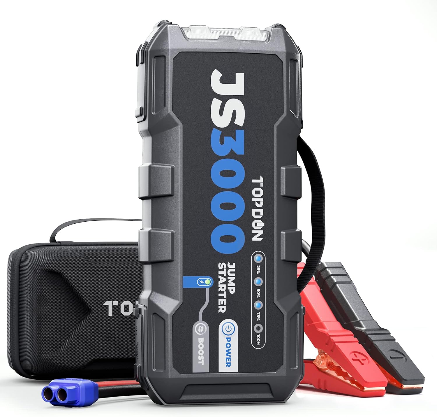 TOPDON Car Battery Booster Jump Starter JS3000 for up to 9L Gas/7L Diesel