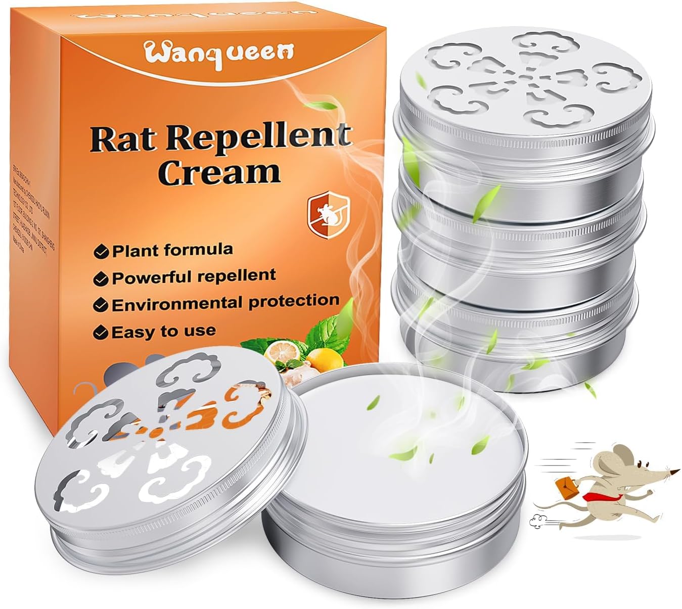 4 Pack Mice Repeller for Car Engines, Peppermint Oil to Repel Mice and Rats, Mouse Repellent Keep Rodents Out of Car Rat Repellent