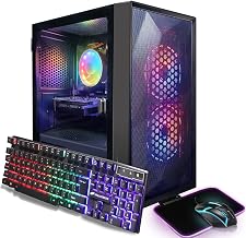 STGAubron Prebuilt Gaming PC Desktop, AMD Radeon RX 550 4G GDDR5, Intel Core I5 3.3Ghz up to 3.7Ghz, 16G Ram, 512G SSD, WiFi, BT 5.0, RGB Fan x 3, RGB Mouse Pad, Windows 10 Home