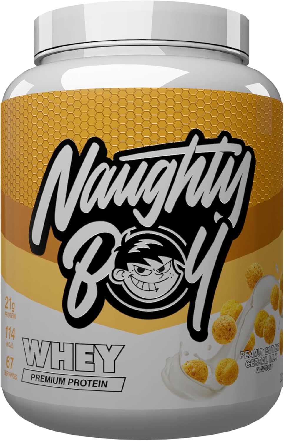 Naughty Boy Advanced 100% Whey Protein Powder. Muscle Building & Recovery Shake with Optimum Taste & Mixability. Low Sugar. (Peanut Butter Cereal Milk 2010g)