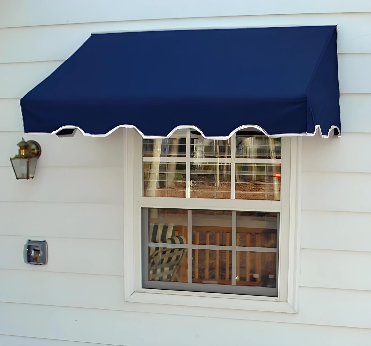 Door and Window Sunbrella Canvas Awning / 5 Colors and 3 Sizes/Classic Awning (Navy 4 feet Wide)