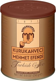 KURUKAHVECI MEHMET EFENDI Turkish Coffee, Arabica Beans, Roasted Ground,Rich Aroma, Fresh, Medium to Heavy-bodied, Original Taste Since 1871 (8.8 OZ / 250 Gr)