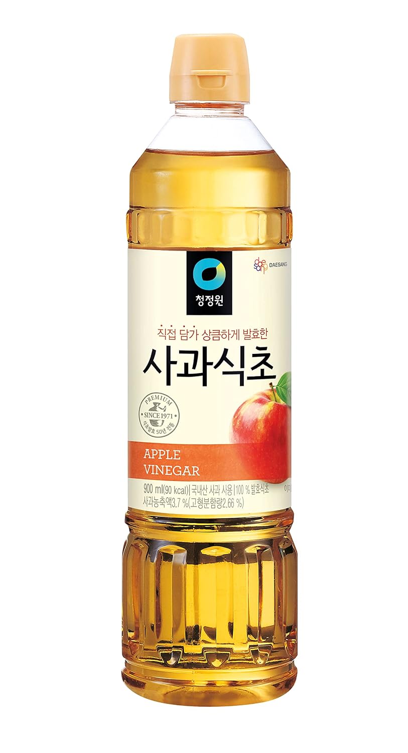 Chung Jung One O'Food Premium Korean Vinegar, Kitchen Essential Pantry Staple, Perfect for Salads (Apple, 900ml)