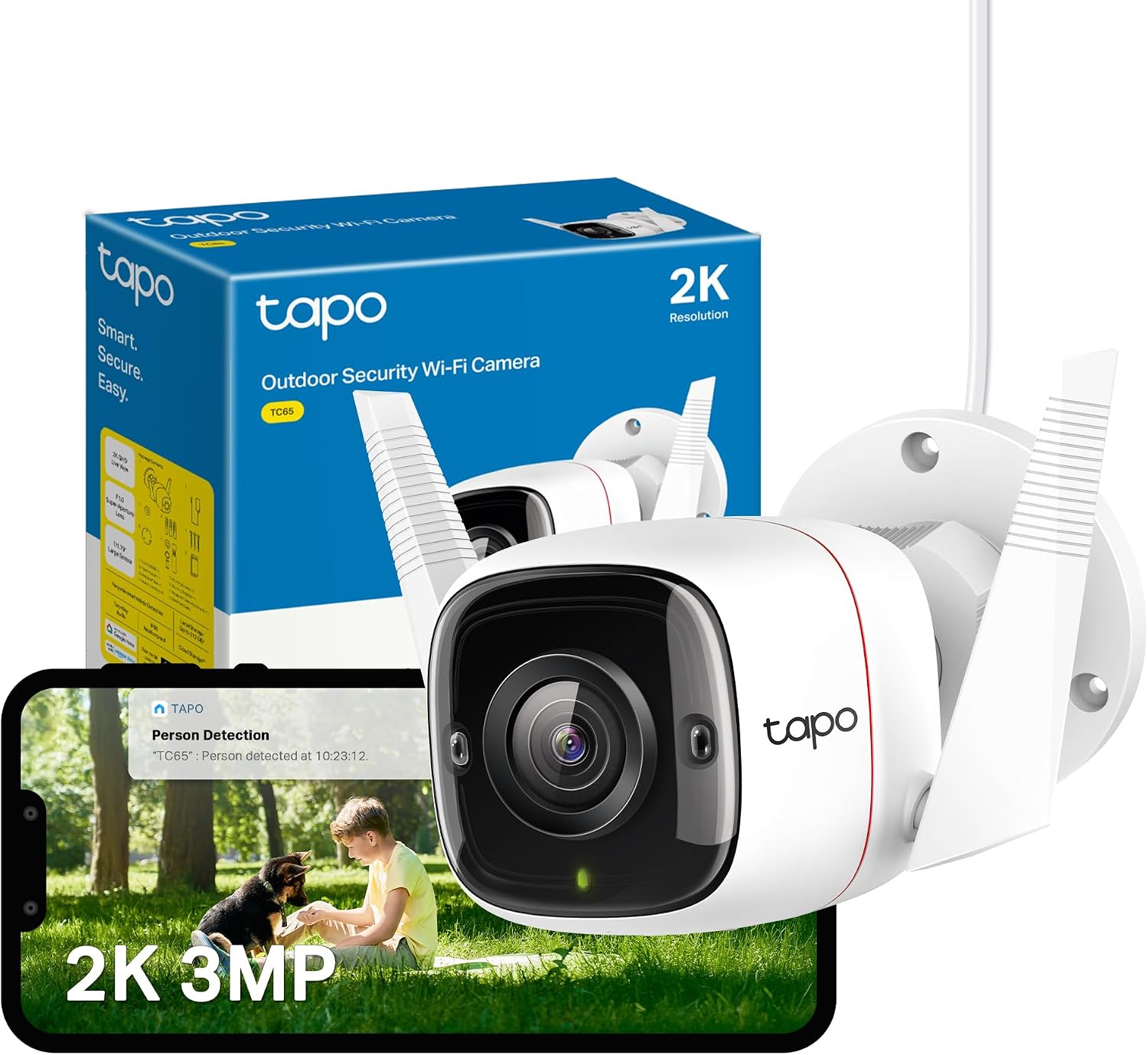 Tapo TC65 2K 3MP Outdoor Security Camera CCTV Camera