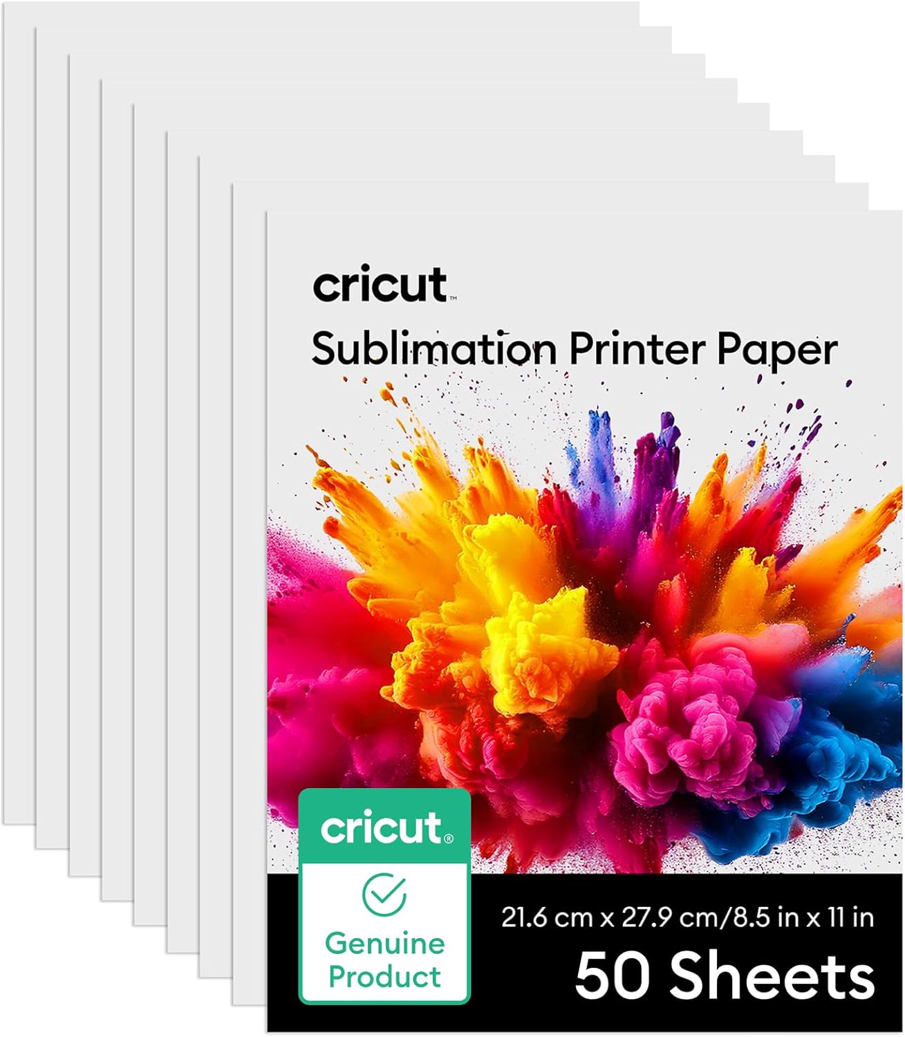 Cricut Sublimation Printer Paper - 50 Sheets (8.5" x 11") - Letter Size - Compatible with Inkjet Printer (120gsm)