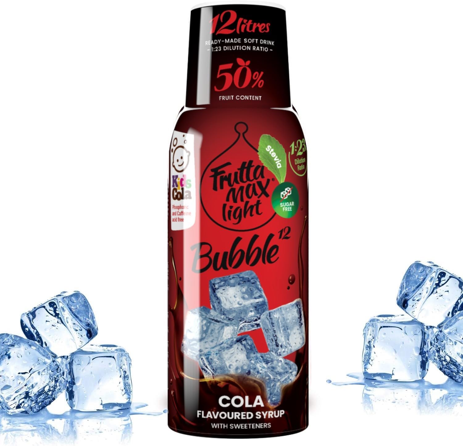 FruttaMax Sugar-Free Cola Syrup – 50% Real Fruit | Low-Calorie Drink Syrup for Soda Makers, Cocktails & Desserts – 500ml