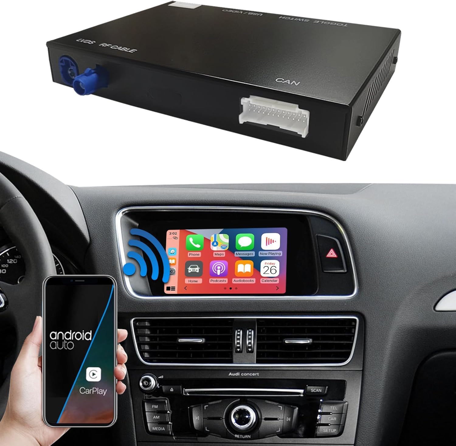 Road Top Wireless CarPlay Interface Decoder for Audi Concert Symphony Radio