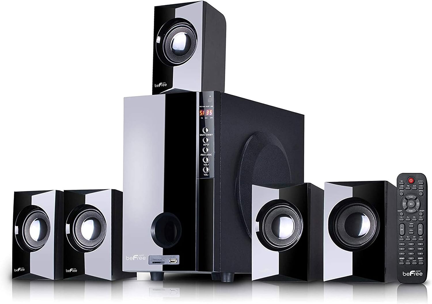 beFree Sound 5.1 Channel Bluetooth Surround Sound Speaker System in Black