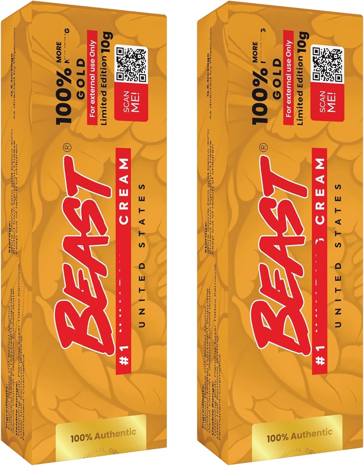 2 Packs Gold Cream - Tattoos, PMU, Laser Tattoo/Hair removal, waxing & more