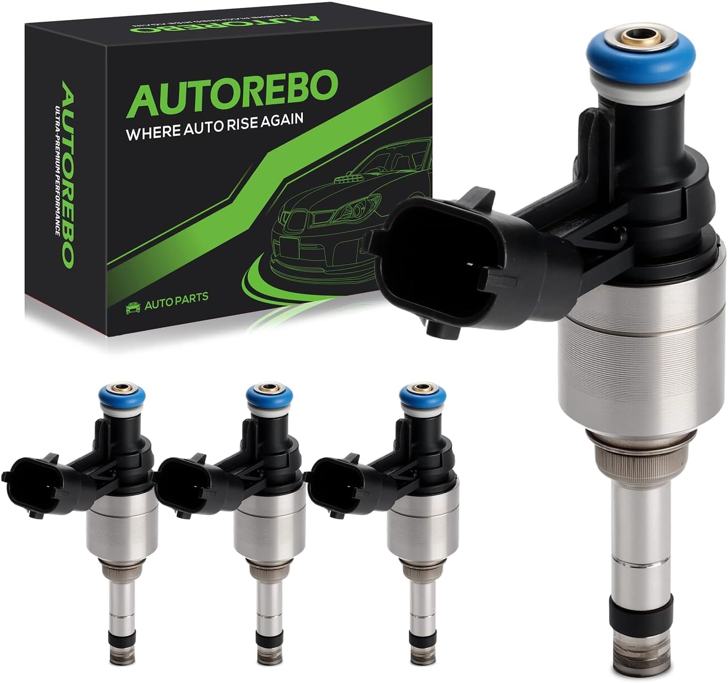 Fuel Injectors Set of 4 Compatible with Hyundai Accent Veloster & Kia Rio Soul 2012 2013 2014 2015 2016 2017 1.6L # Replace FJ1146 35310-2B110 35310-2B130 0261500229 800-2182N 845-12108