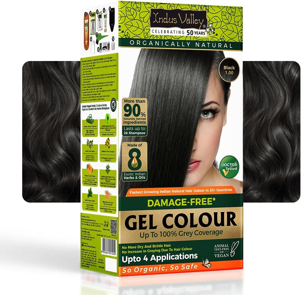 Indus Valley Black Gel Hair Dye Colouring Kit 1.0