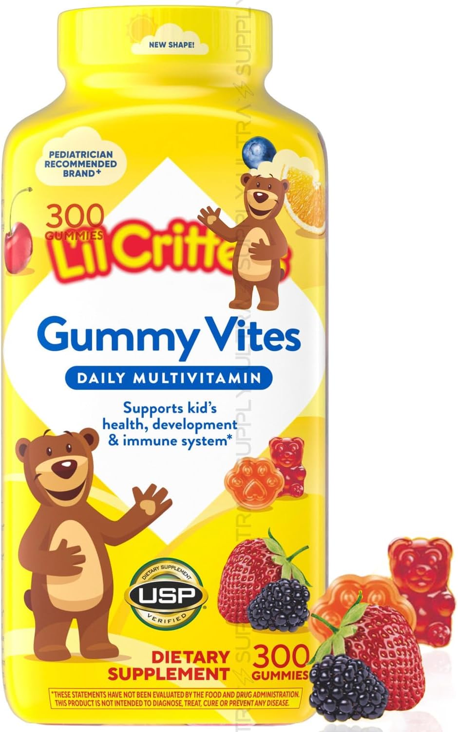Lil_Critters Gummy Vites (300 Count.) Daily Kids Multivitamin – Natural Fruit Flavors, USP Verified, Gluten Free
