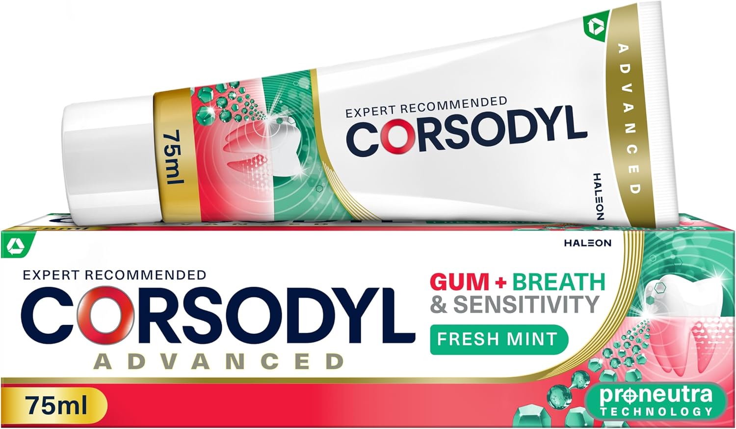 Corsodyl Gum+ Breath & Sensitivity Toothpaste, Bad Breath, 75 ml
