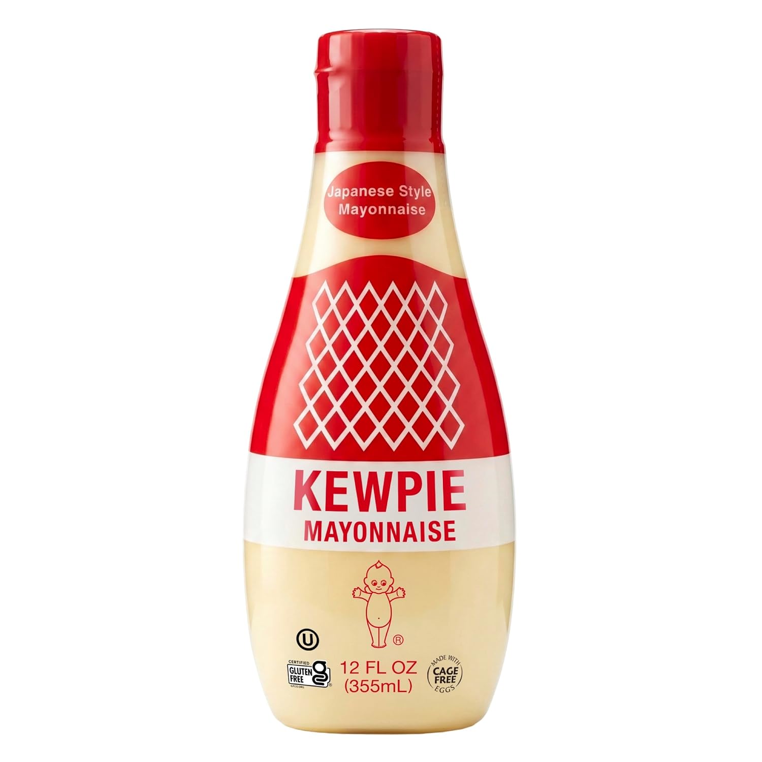 Kewpie, Mayonnaise (Product of Usa), Authentic Japanese-Style Mayonnaise, Rich and Creamy Umami Flavor, Made with Cage-Free Eggs, Kosher Condiment, Perfect for Sandwiches, Sushi, Salads and Dips, 12 Ounce