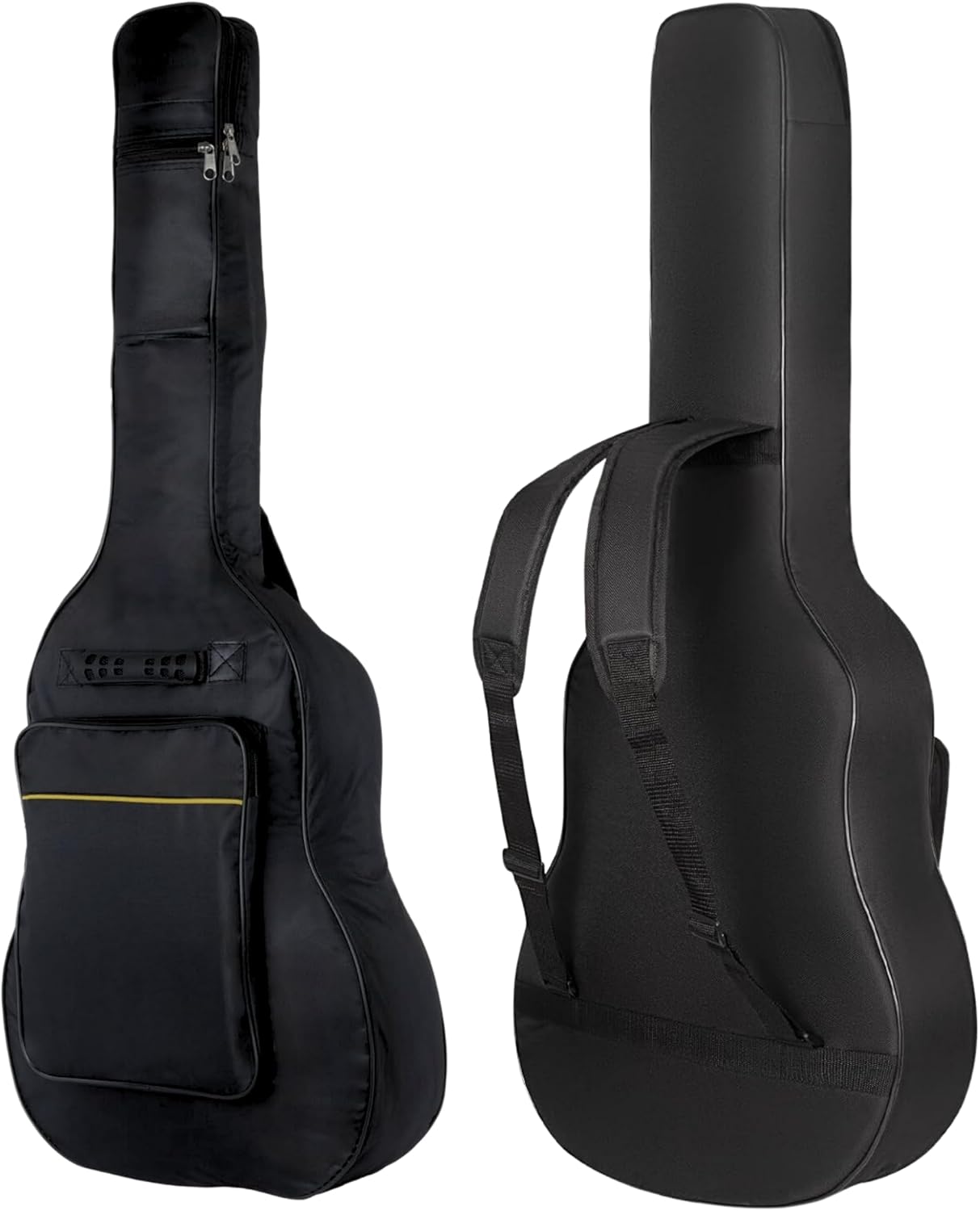 ADEPTNA Heavy Duty Full Size Padded Protective Waterproof Classical Acoustic Guitar Back Bag Carry Case-Fully Waterproof Cover, Foam Padding- Black