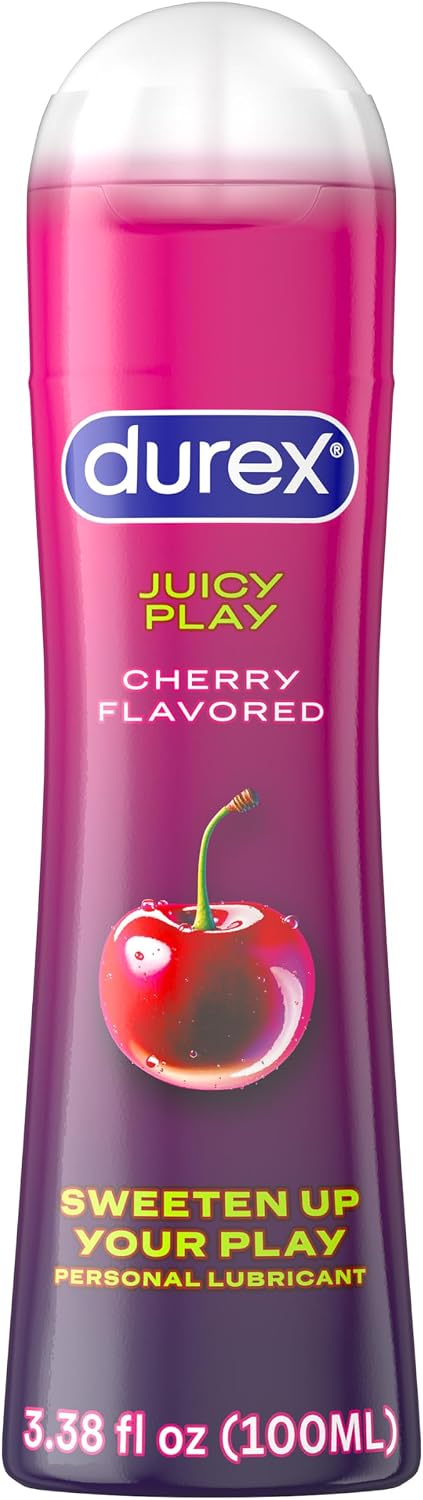Durex Cherry-Flavored Water Based Lube for Sex, Oral Sex Lube, 3.38 FL OZ