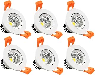 inShareplus 2 Inch LED Downlight, 3W Recessed Lighting COB Dimmable, 3000K Warm White, CRI80, LED Ceiling Lights with LED Driver, 6 Pack