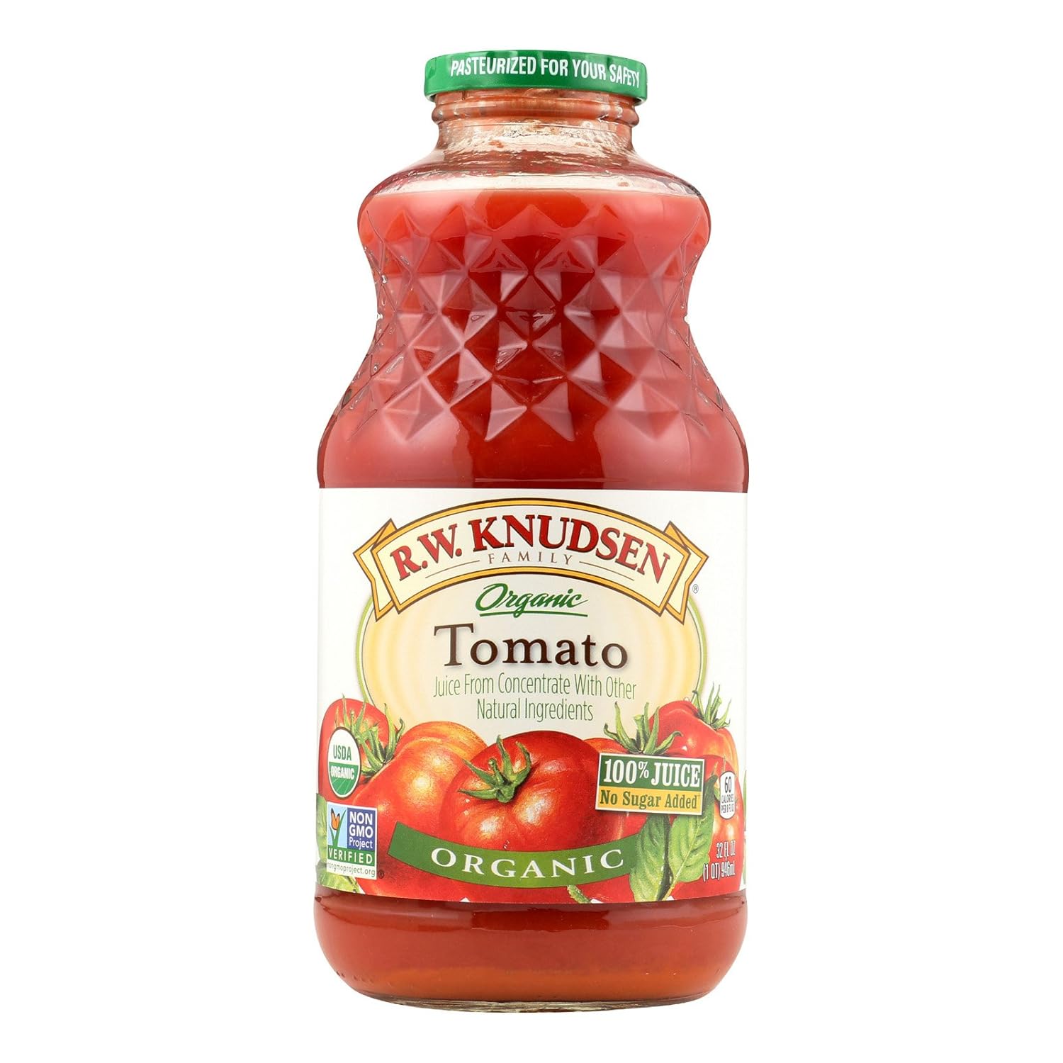 R.W. Knudsen Organic Juice - Tomato - Case of 12 - 32 Fl oz.