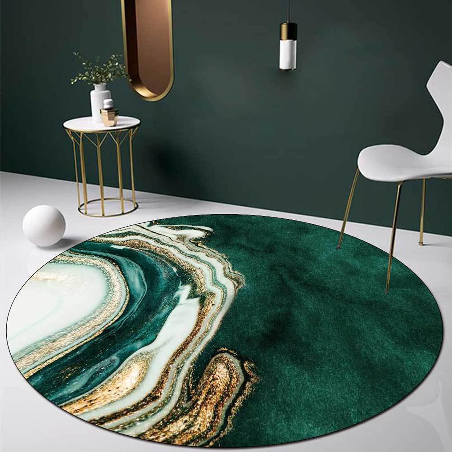 MNBVH Round Soundproof Rug for Piano, Piano Carpet Sound Dampening Carpet Acoustic Pads Sound Proof Floor Mat Soundproofing Blankets Sound-Absorbing Rugs, Rug for Drum Set(Size:120cm,Color:Style 7)