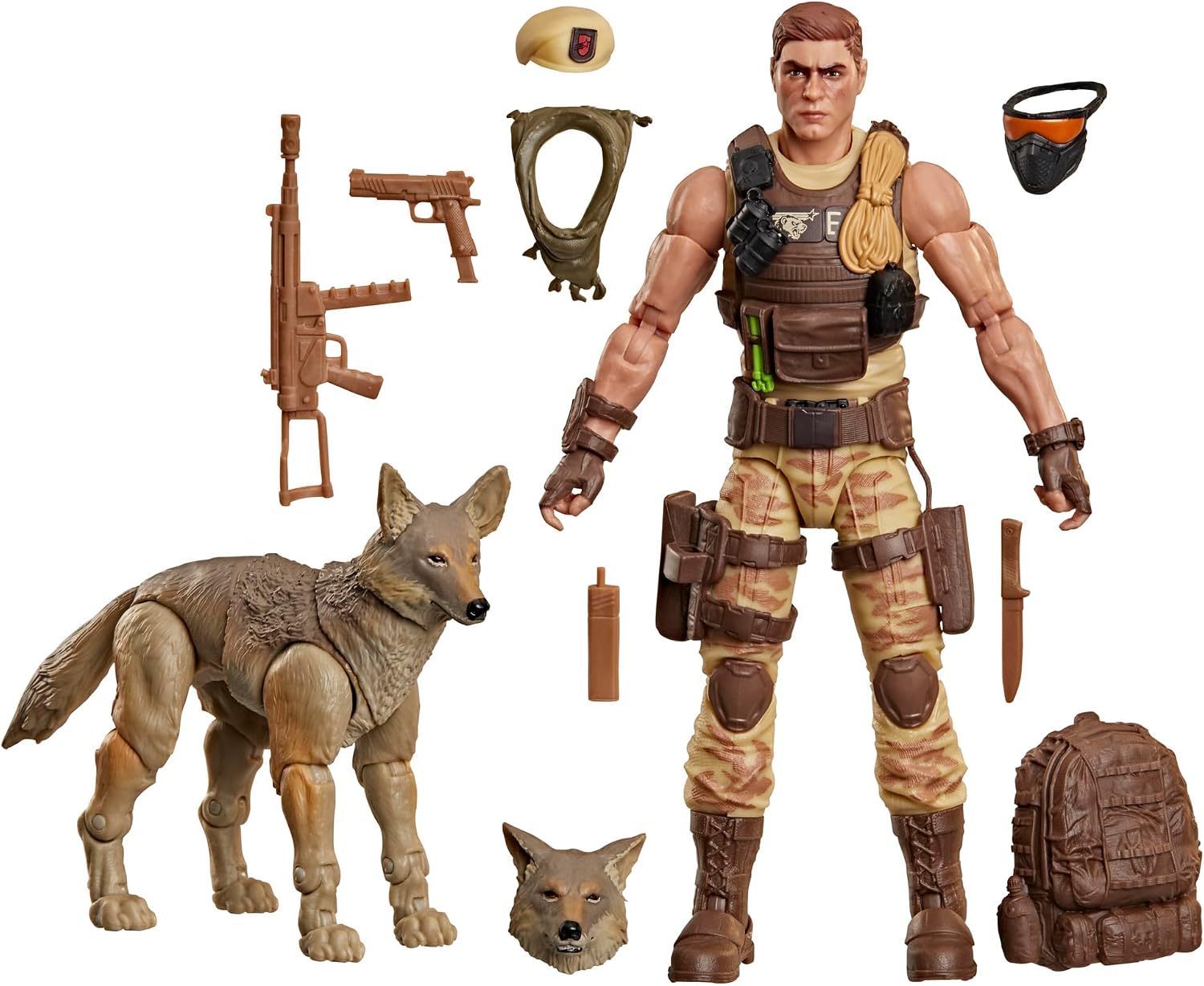 G.I. Joe Classified Series #217, Dusty & Coyote Sandstorm, Collectible 6 Inch Action Figure and Pet Set