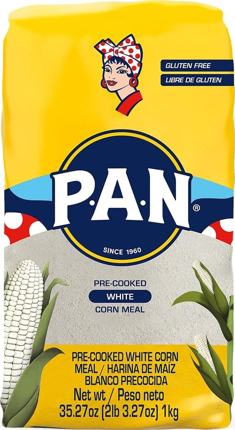P.A.N. White Corn Meal – Pre-cooked Gluten Free and Kosher Flour for Arepas (2 lb 3.27 Oz / Pack of 1)