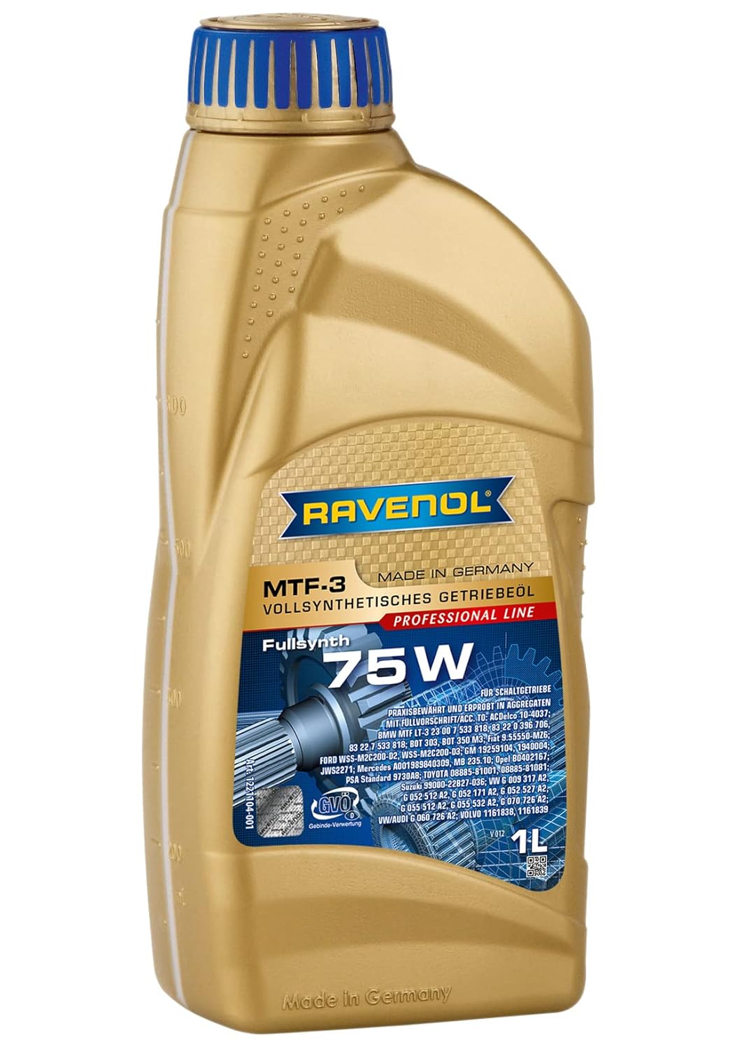 RAVENOL J1C1003 MTF-3 SAE 75W Full Synthetic Gear Oil - 1 Liter for Manual Transmissions, Differentials & Transfer Cases