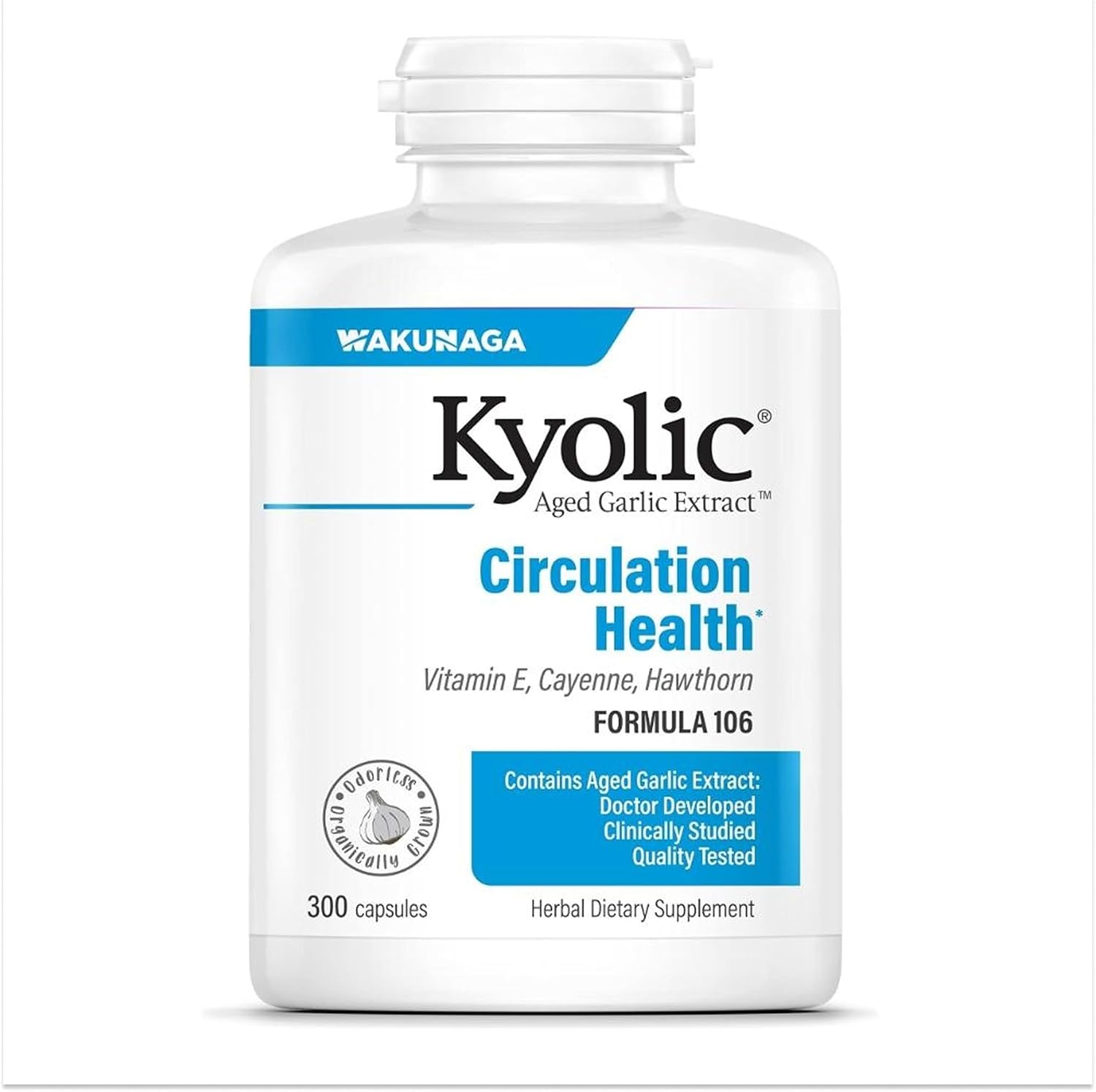 Kyolic Aged Garlic Extract Circulation Health* Formula 106, 300 Capsules