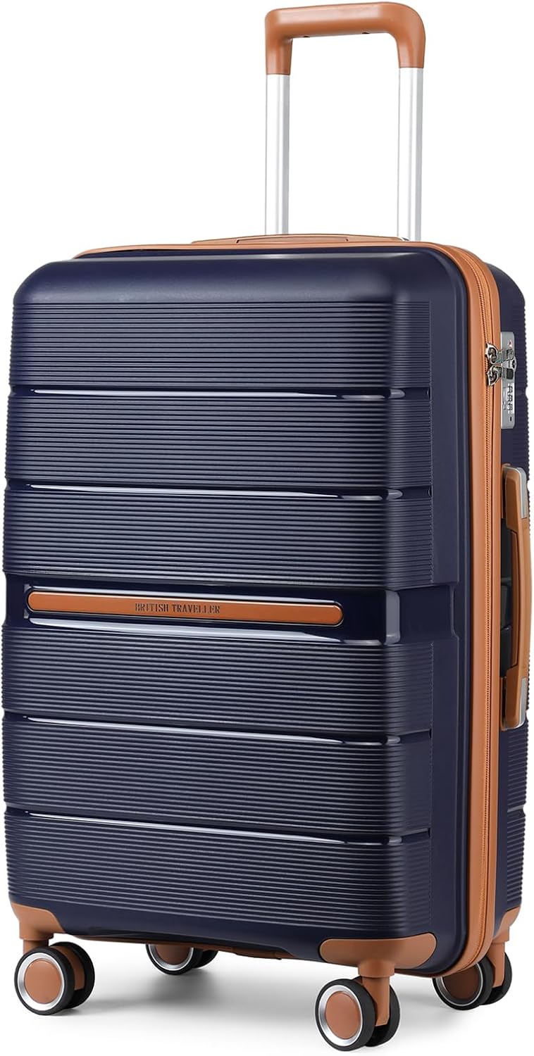 British Traveller Large Suitcase 28 Inch, Lightweight Hard Shell Luggage