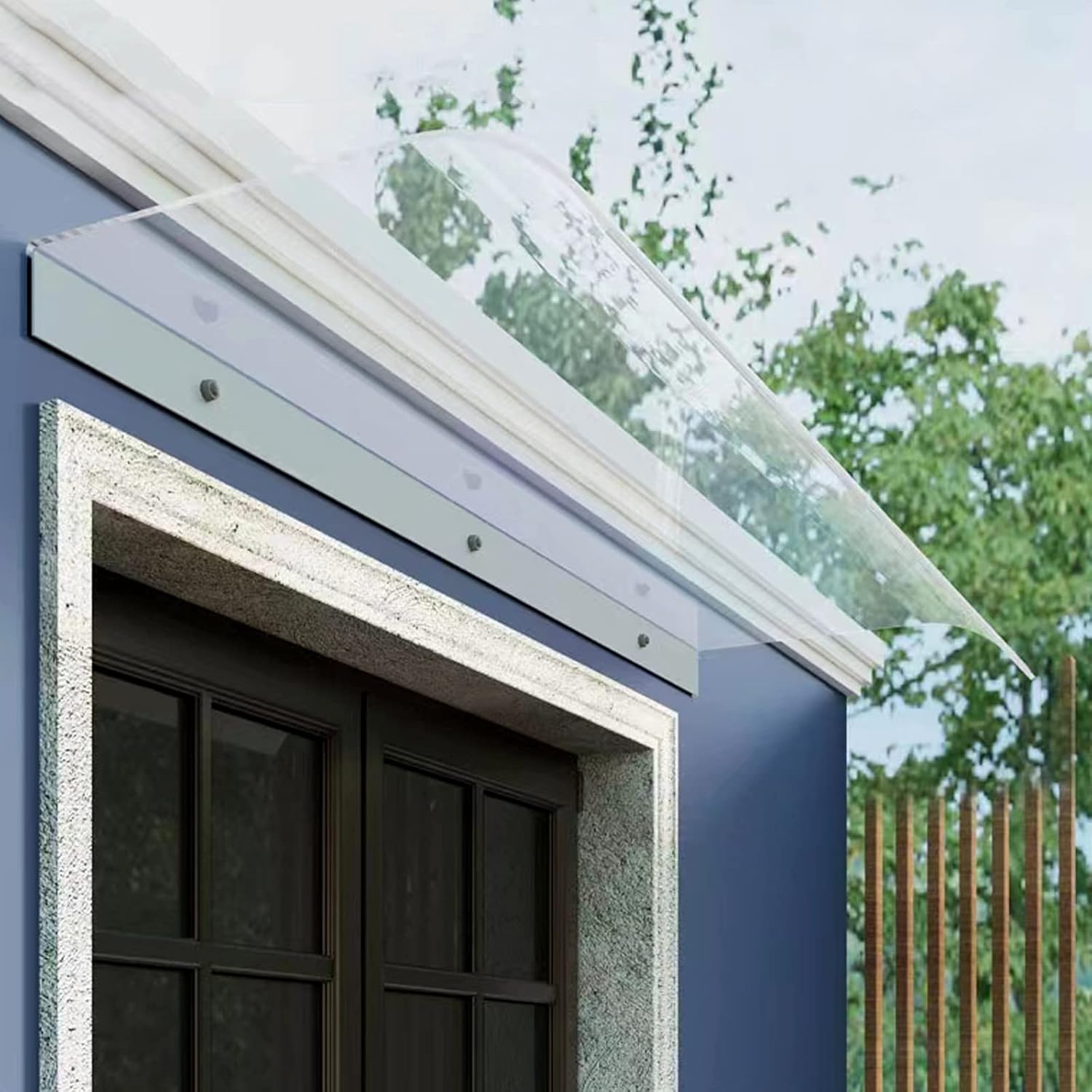 Geovne Modern Design Door Canopy Awning, Transparent Porch ?Awning, 3.5mm Thick Porch Canopy, Invisible Window Rain Shelter, Rain Over Shelter, for Front Back Porch External (40x80cm/15.7''x32'')