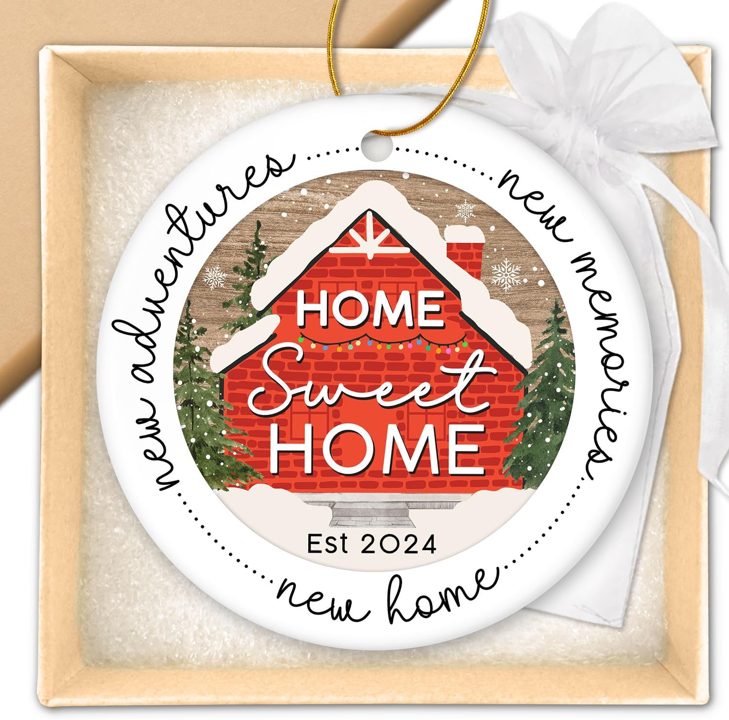 HEXMOZ New Home Ornament 2024 - House Warming Gifts New Home, Best Housewarming Gifts for New House Couples, New Home Gift Ideas - First Home Gifts for New Home Owners, Men, Women - New House Decor