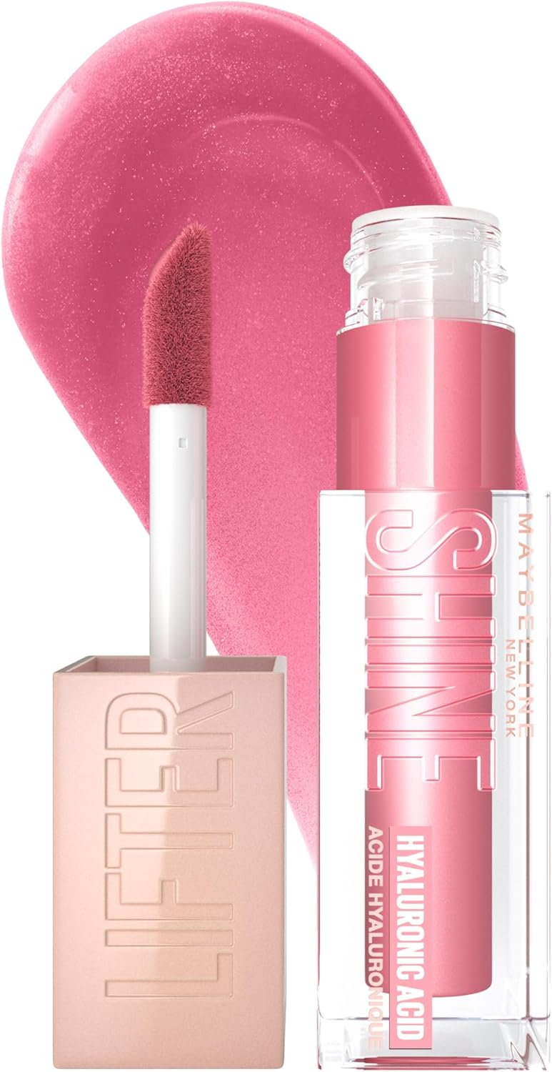 Maybelline Lifter Gloss Lip Gloss, Hydrating Lip Gloss with Hyaluronic Acid, Creates Fuller-Looking, Shiny, Moisturised and Plumped Lips. Non-sticky, 005 Petal (Pink)