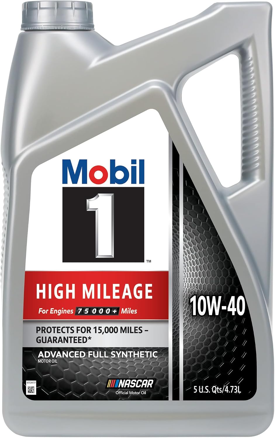 Mobil 1 High Mileage Full Synthetic Motor Oil 10W-40, 5 Quart