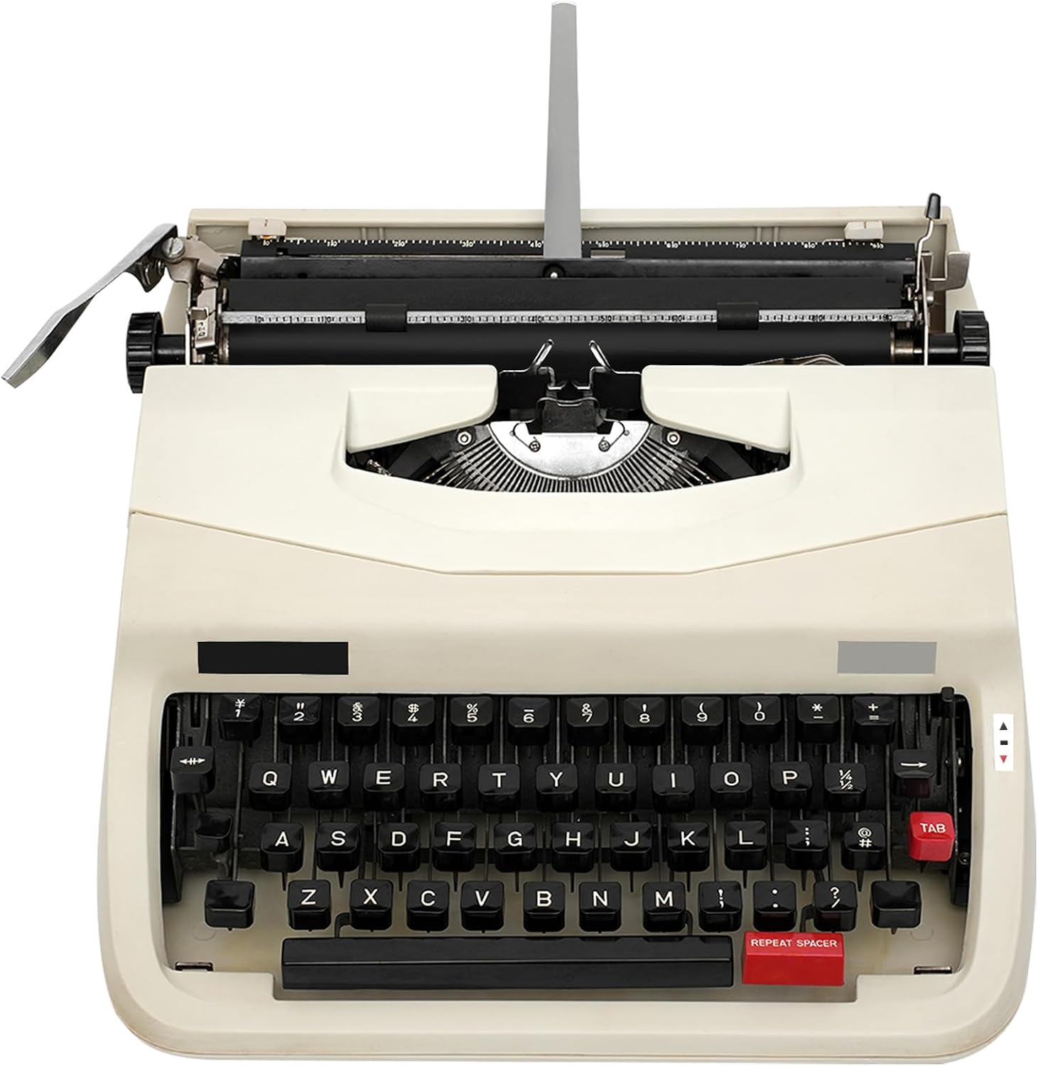 Vintage Manual Typewriter (Cream White) - Classic Manual Typewriter, Aesthetic Desk Decor, Complete Set with Travel Case & Black Ribbon, Vintage for Collection