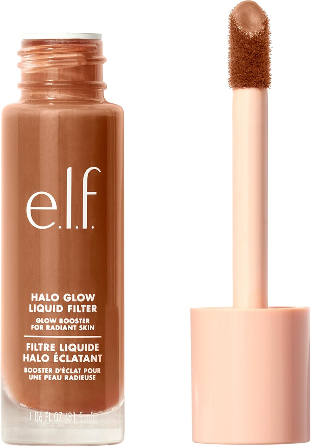 e.l.f. Halo Glow Liquid Filter, Complexion Booster For A Glowing, Soft-Focus Look, Infused With Hyaluronic Acid, Vegan & Cruelty-Free, 6 Tan - Deep