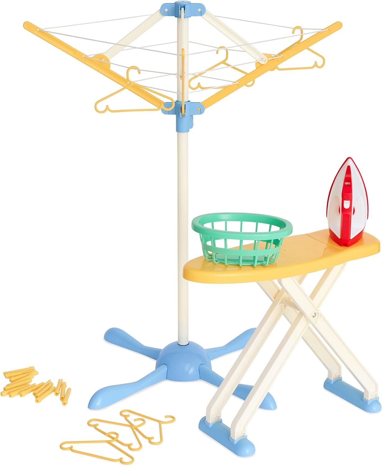 Casdon 61450 Wash Day Set Toy Pretend Steam Iron And Laundry Basket!,Pastel, Aged 3+