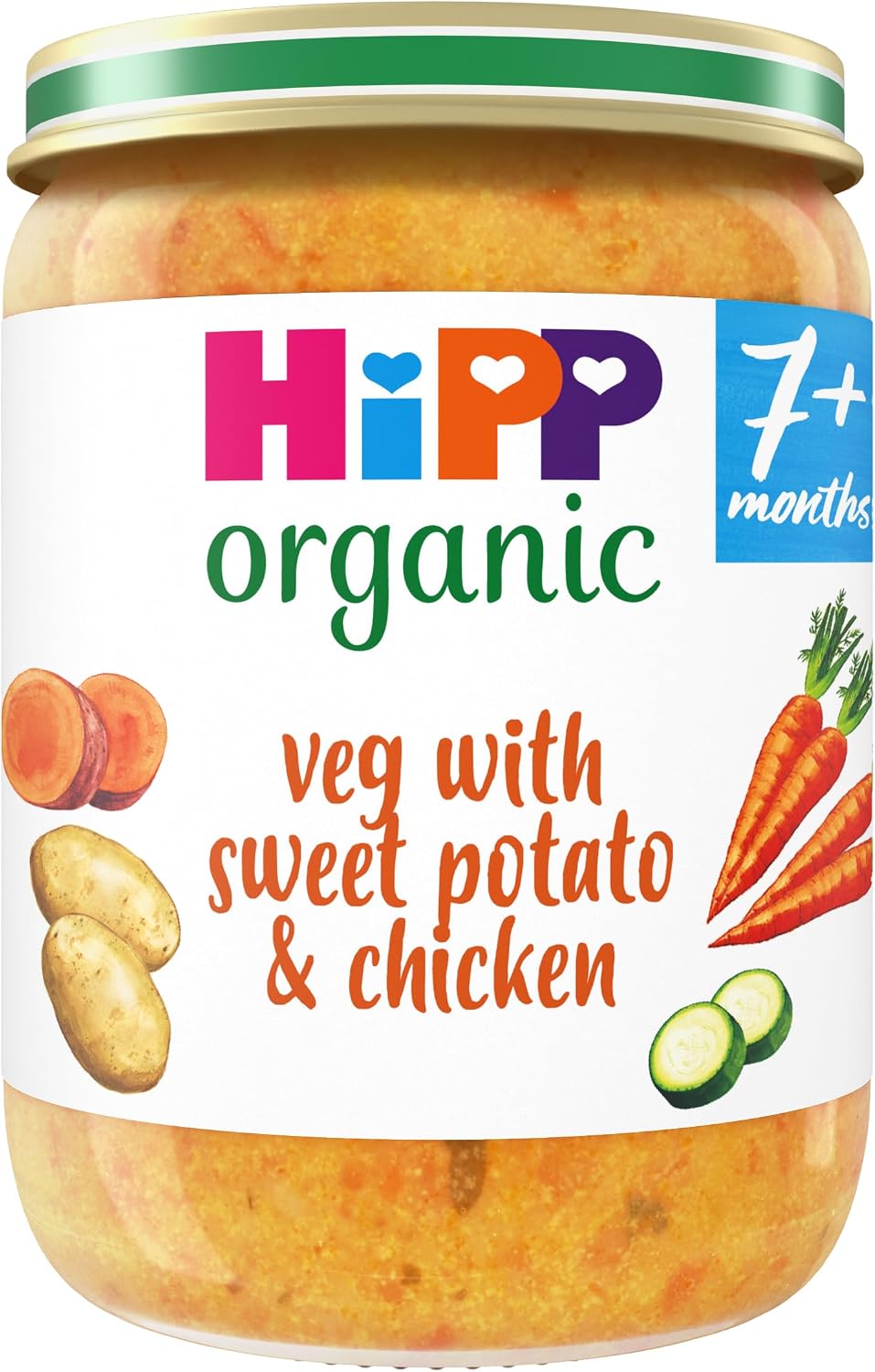 HiPP Organic Veg with Sweet Potato & Chicken Baby Food Jar 7+ Months 190g (Pack of 6)