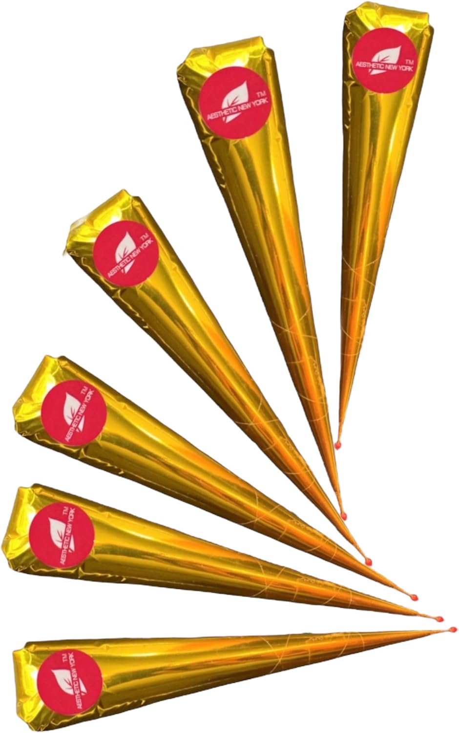 Aesthetic - 6 Dark Brown Natural Henna Cones Mehndi For Temporary Tattoos