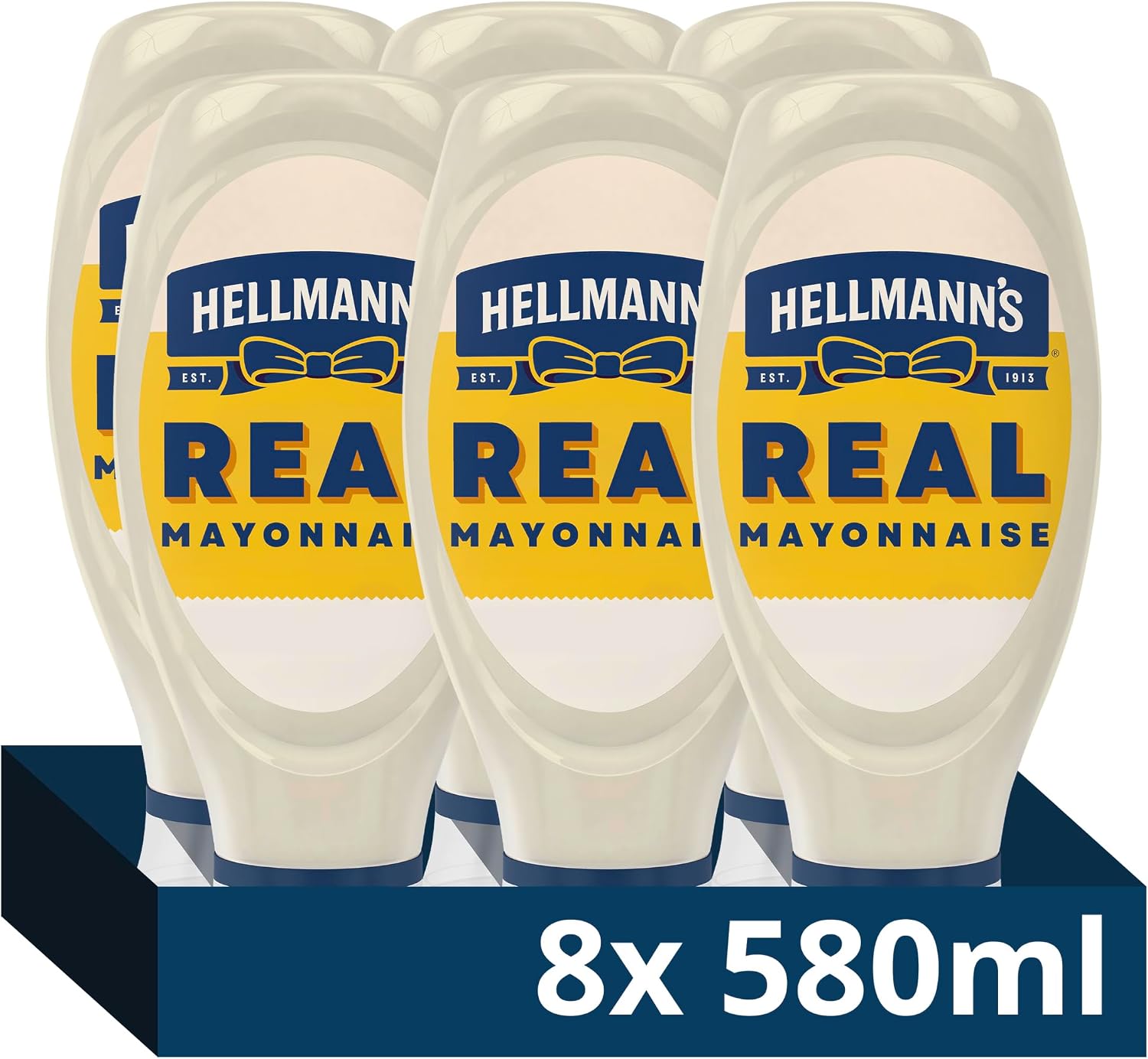 Hellmann's UEFA WOMEN'S EURO 2025* Limited Edition Condiment Squeeze Bottle Condiment for Burgers, Sandwiches and Salads 8x 580 ml